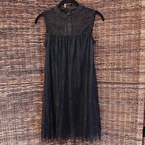 Xhilaration Dress XS Black Babydoll Sheer Lace Cocktail 90s Y2K Grunge Fairy